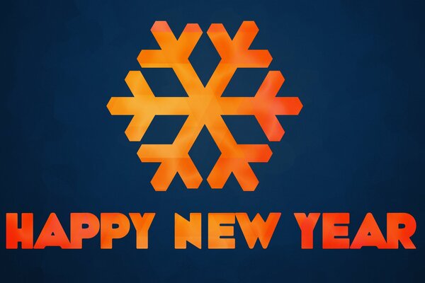 Happy New Year and snowflake