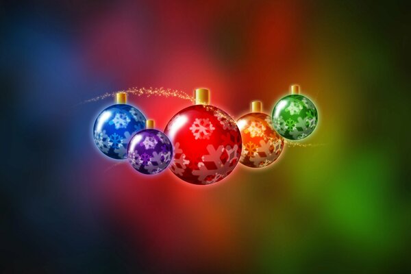 Couleurs de l arc-en-ciel dans les boules de Noël