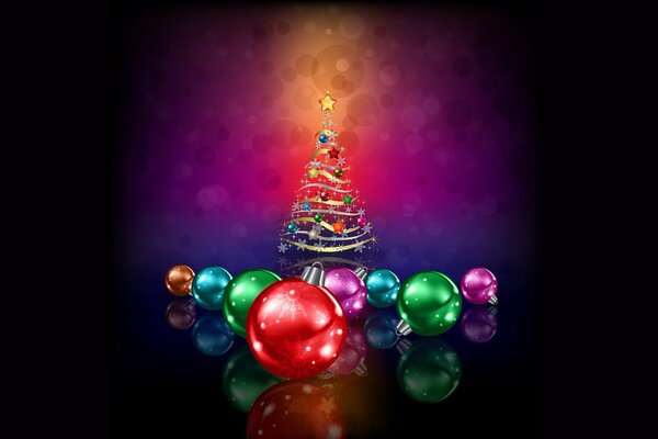 Palline colorate albero di Natale umore festivo