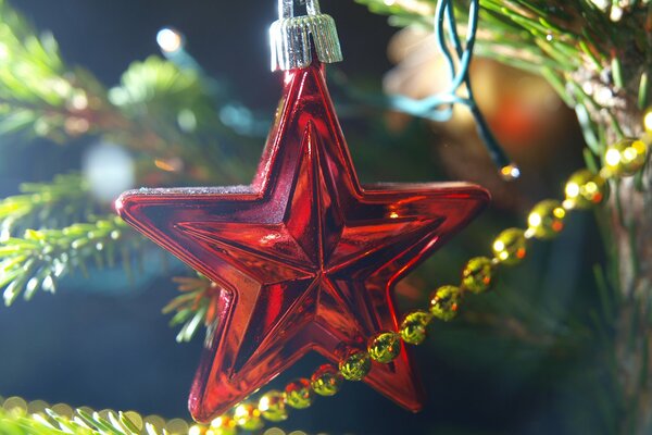 Stella del giocattolo dell albero di Natale per le vacanze di Capodanno