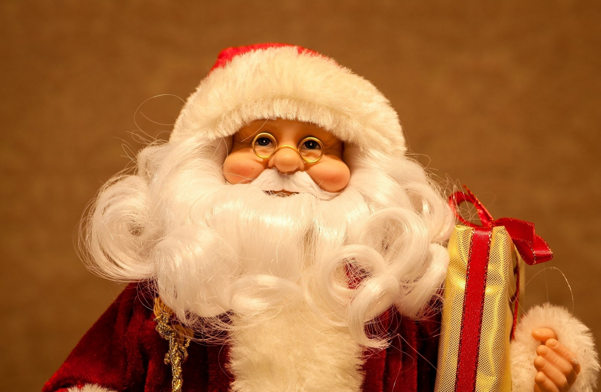 père noël barbe lunettes vacances nouvel an poupée