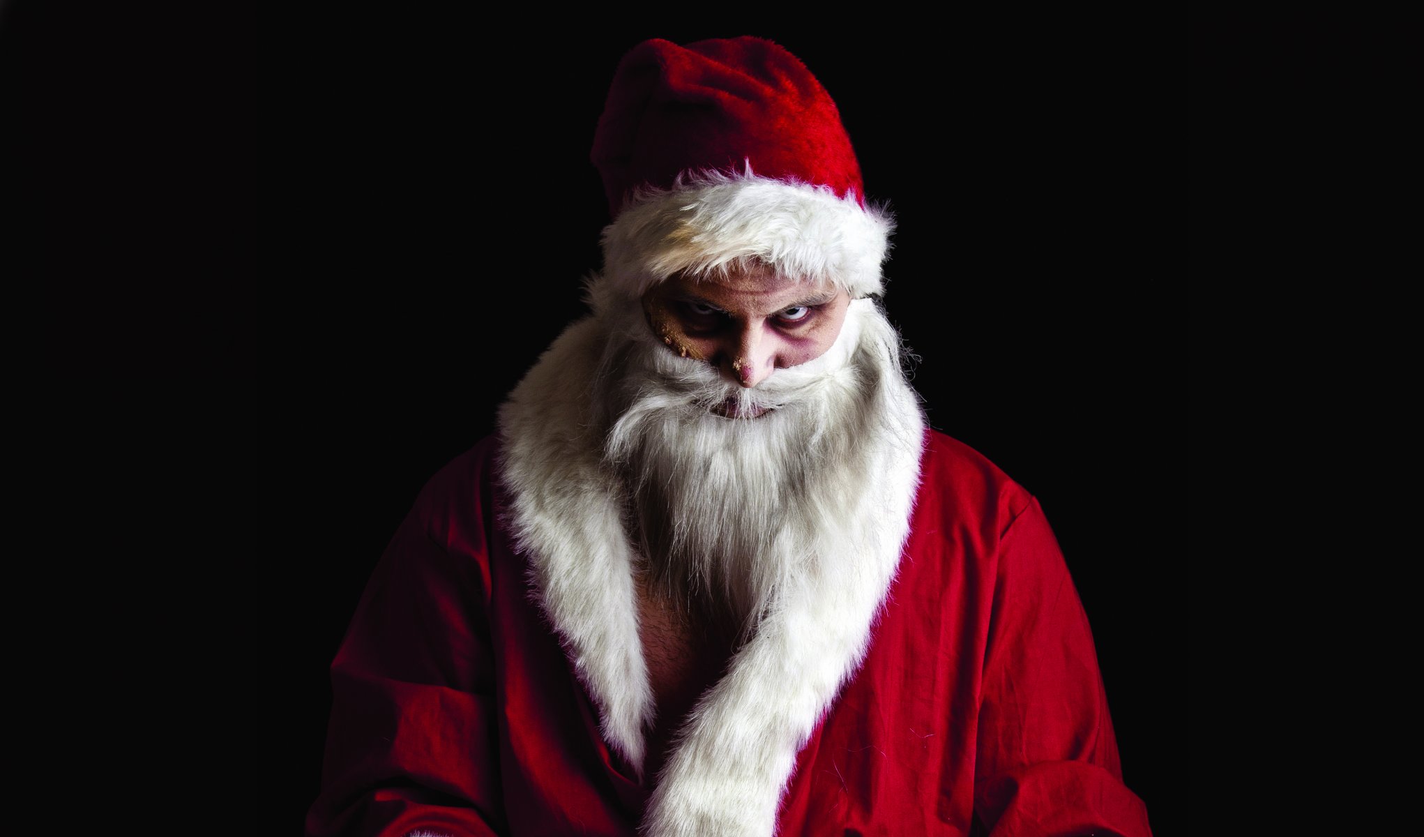 böse santa weihnachtsmann blick mütze zombie