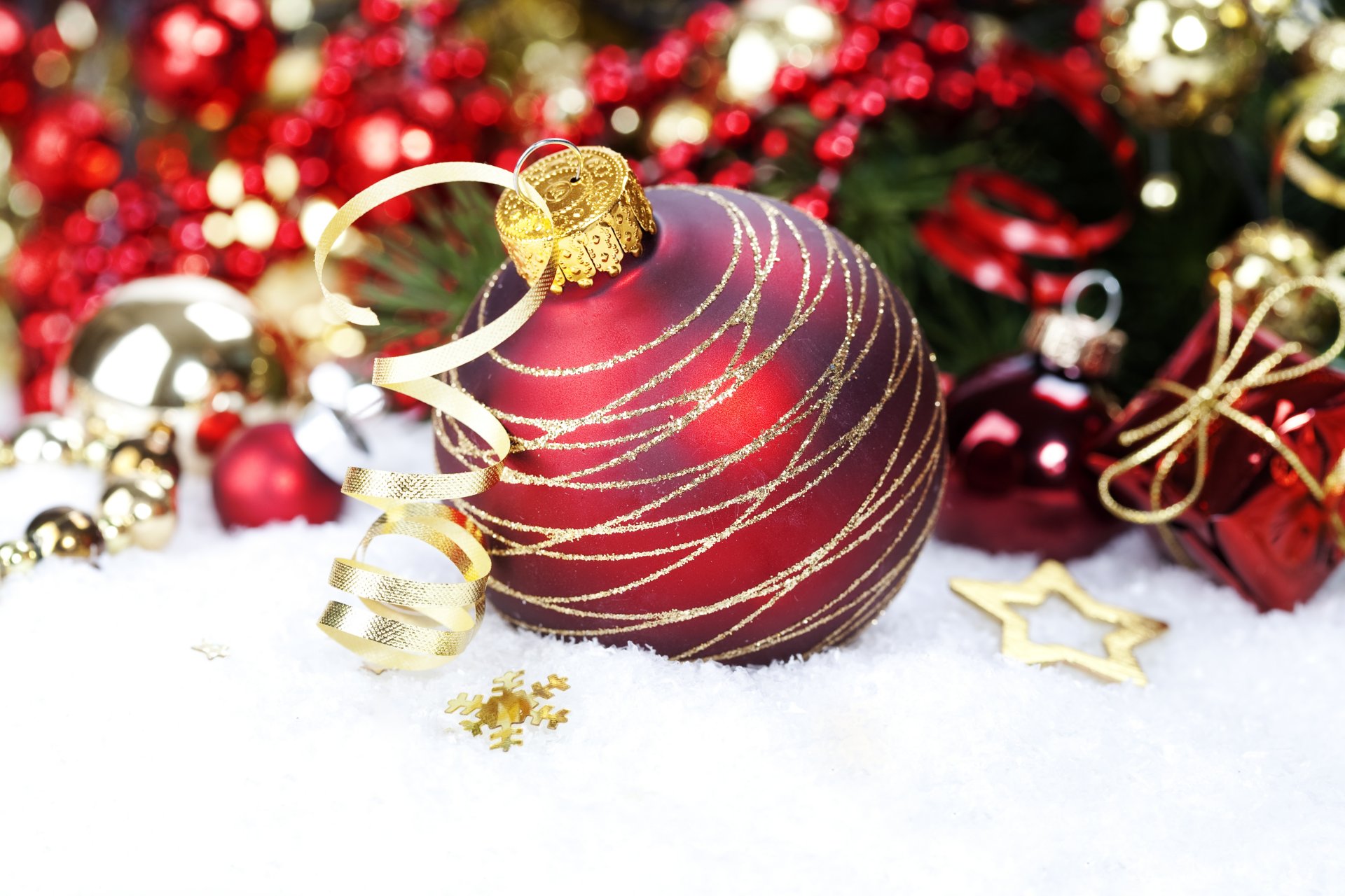 bola rojo bola patrones oro nieve serpentina año nuevo árbol de navidad juguetes decoraciones año nuevo navidad