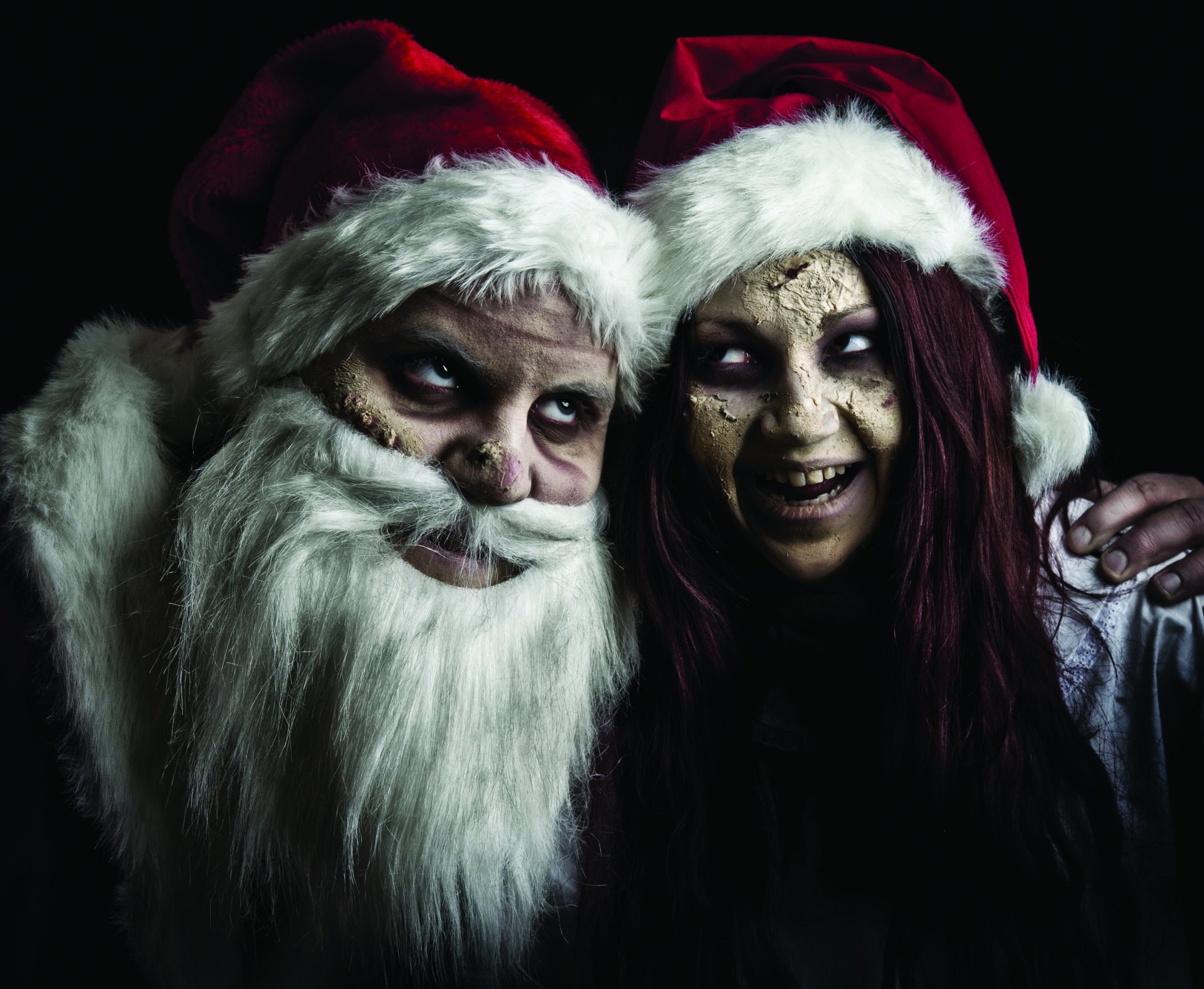 böser weihnachtsmann weihnachtsmann schneewittchen freude mützen zombies