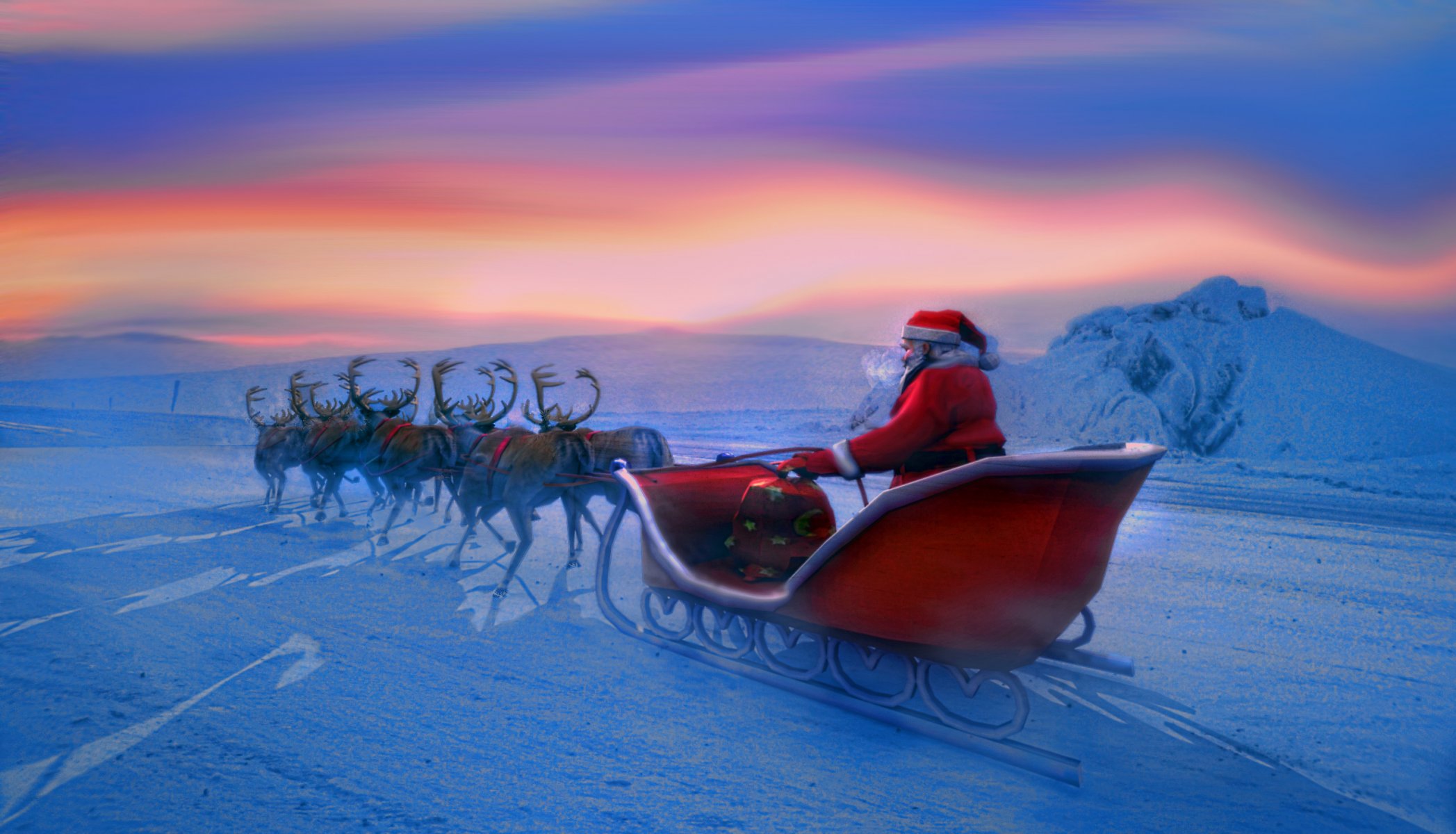 père noël père noël rennes hiver nouvel an