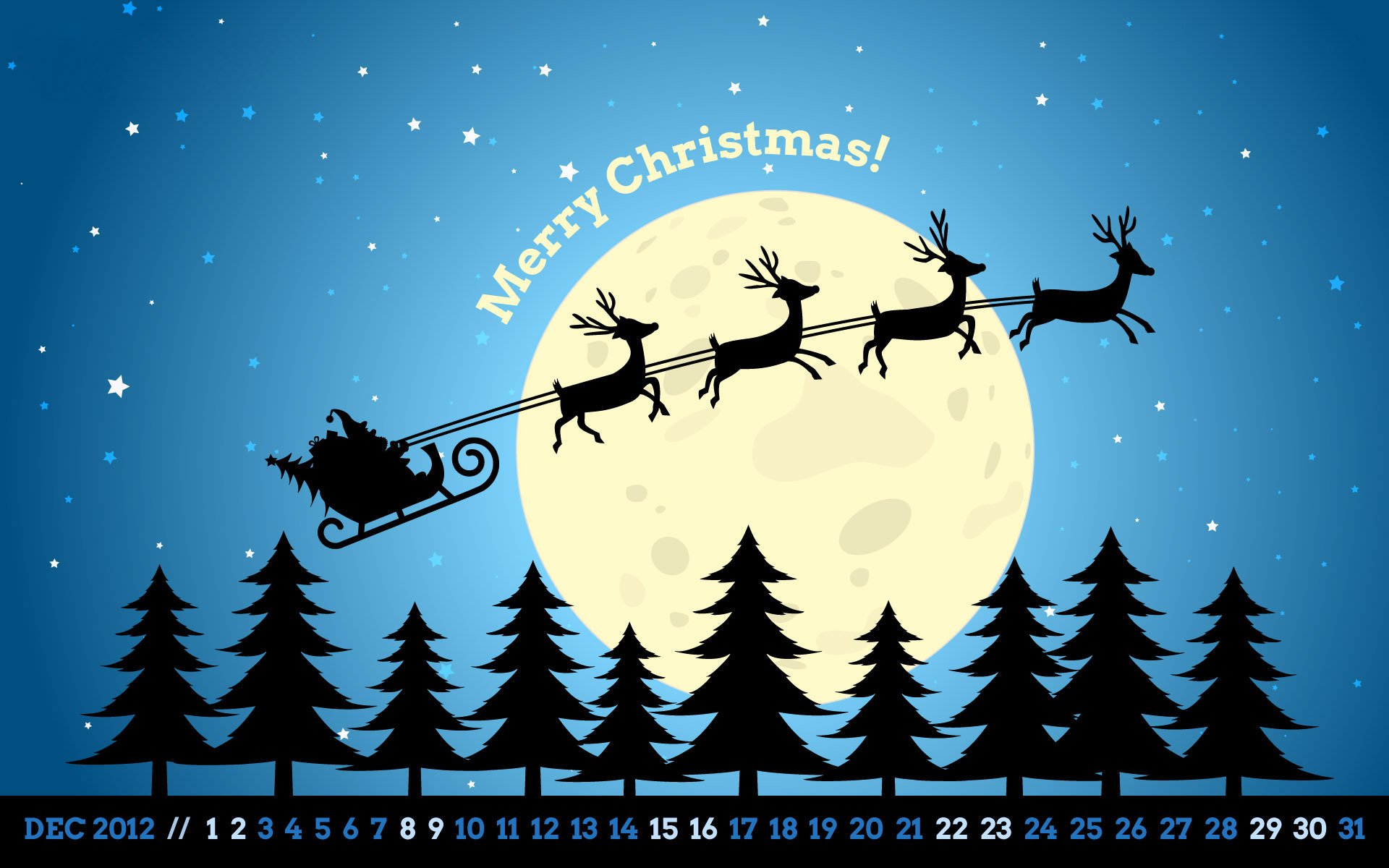 new year merry christmas christmas december calendar sledge santa reindeer christmas tree night moon star