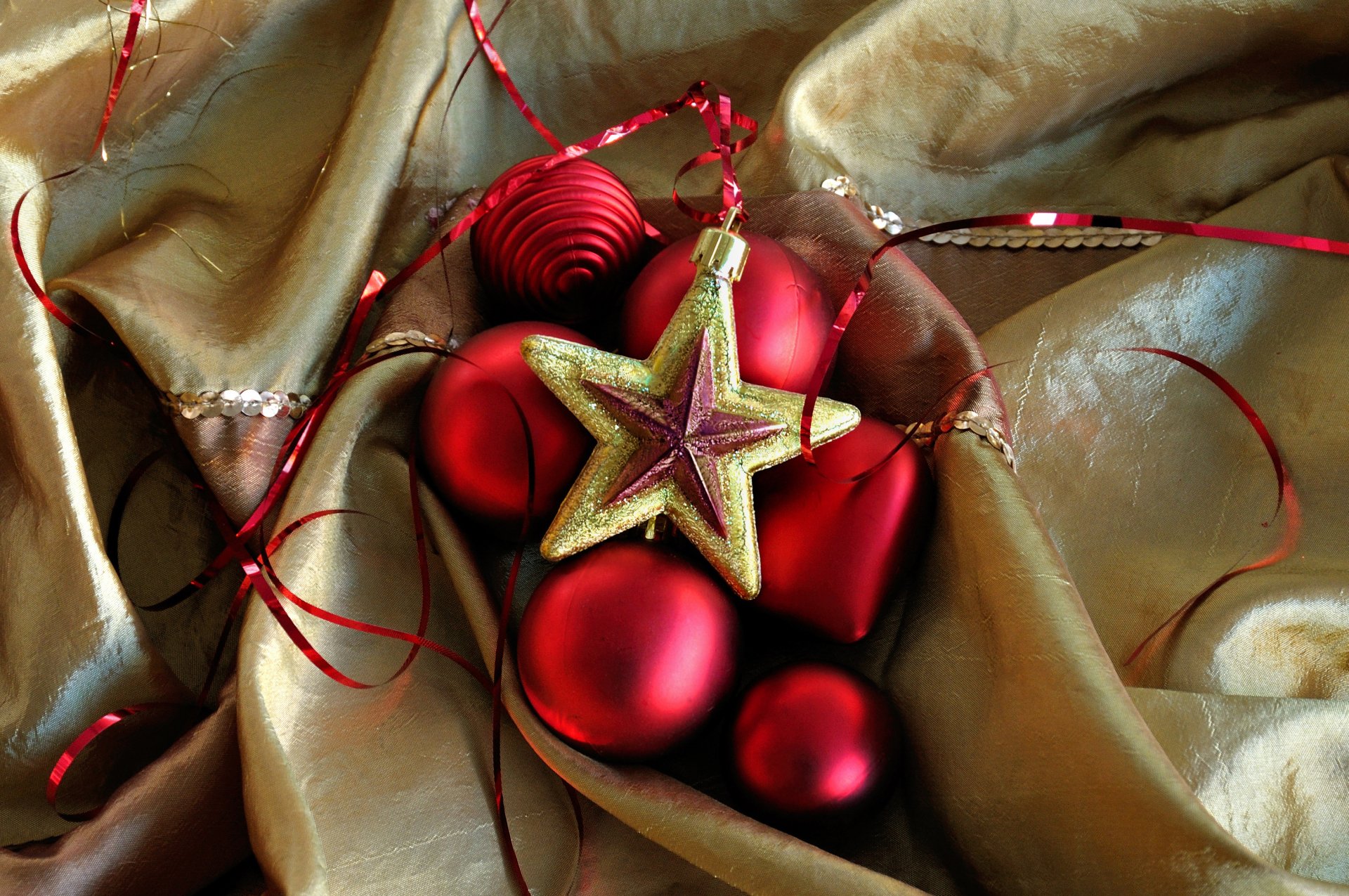 jouets arbre de noël étoile boules rouge boules tissu nouvel an noël