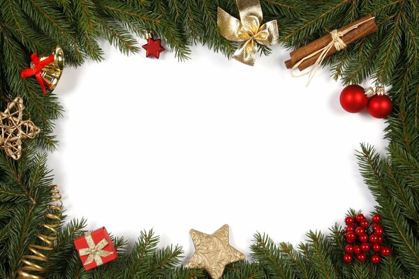 Cinnamon Christmas Frame with white background