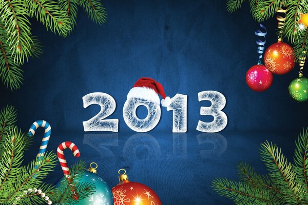 Открытка на счастливый Новый год 2013