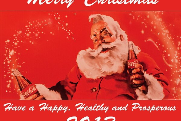 Tarjeta de Navidad con Santa Claus de Coca-cola