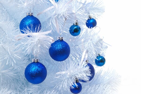 Blue Christmas balls for the new year