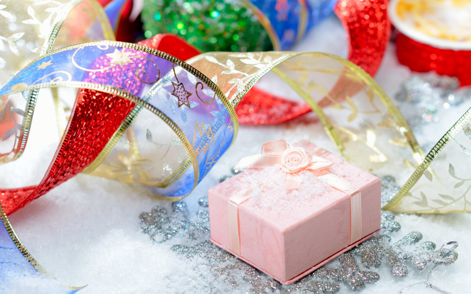 nuovo anno vacanza felice anno nuovo regalo regali rosa fiocco nastro nastri glitter paillettes