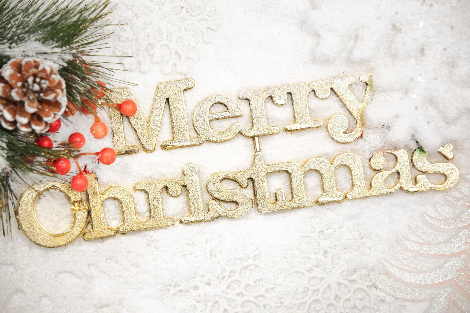 christmas inscription snow snowflakes decoration