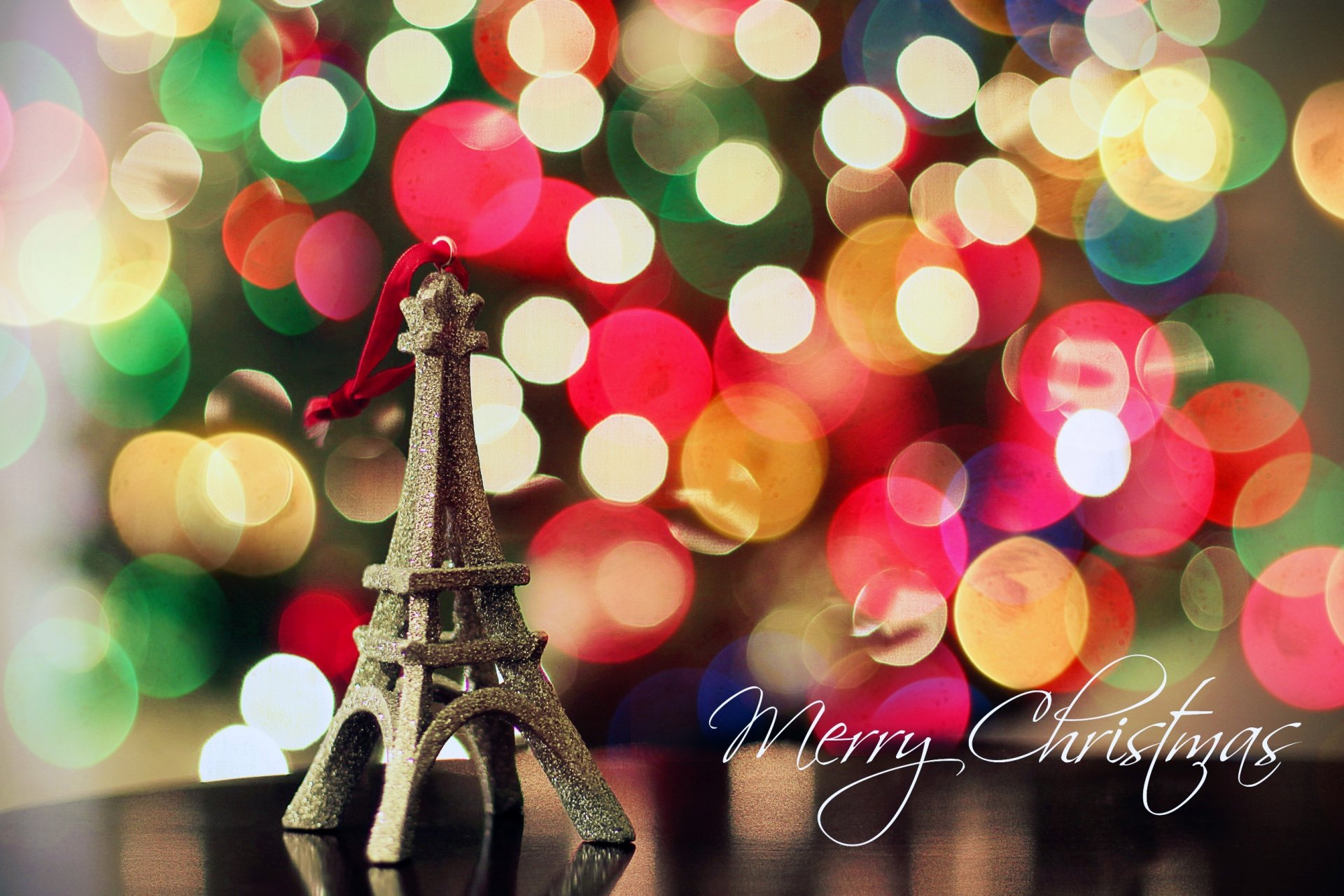 año nuevo feliz navidad luces bokeh torre eiffel vacaciones estado de ánimo