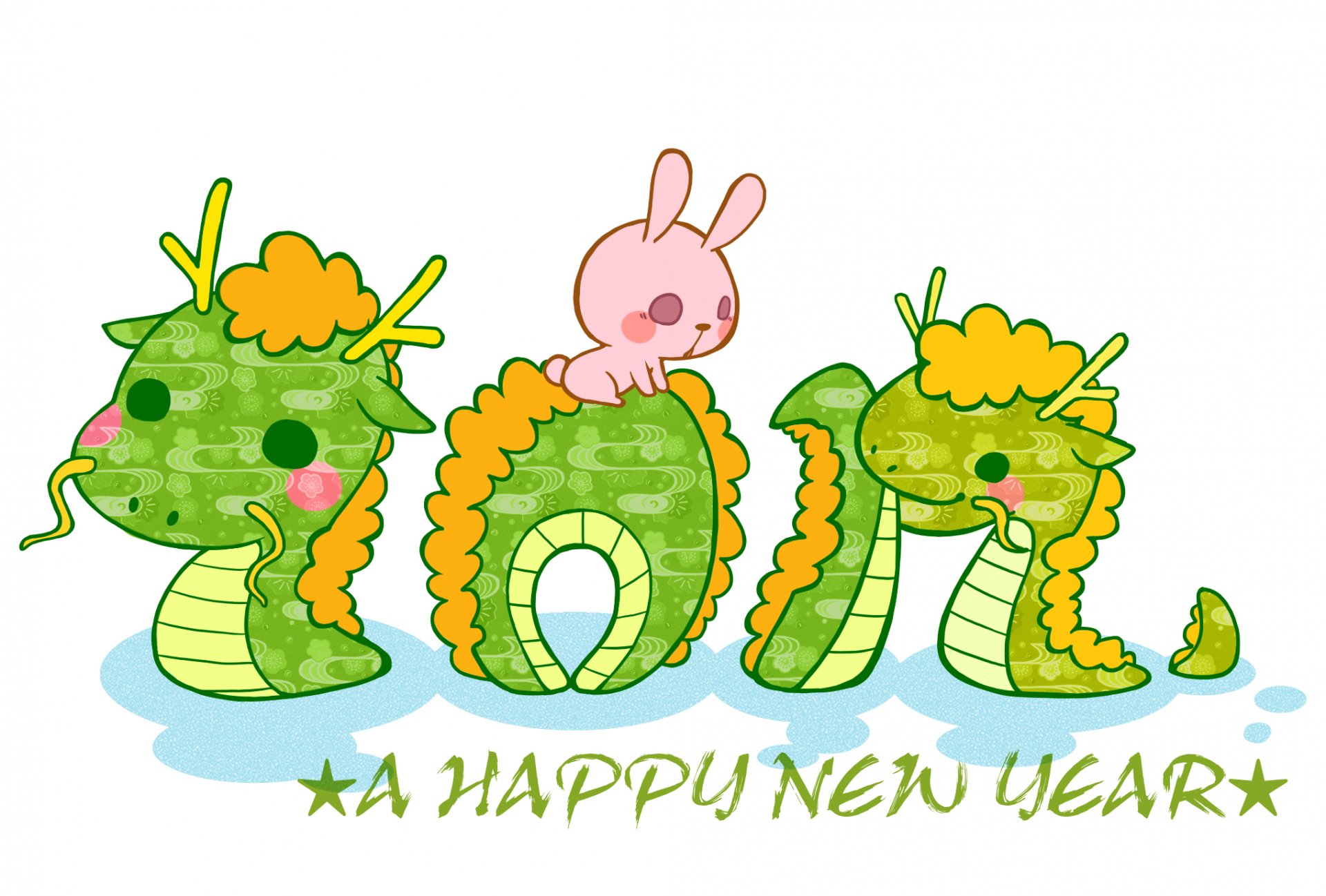 dragon new year rabbit dragon 2012