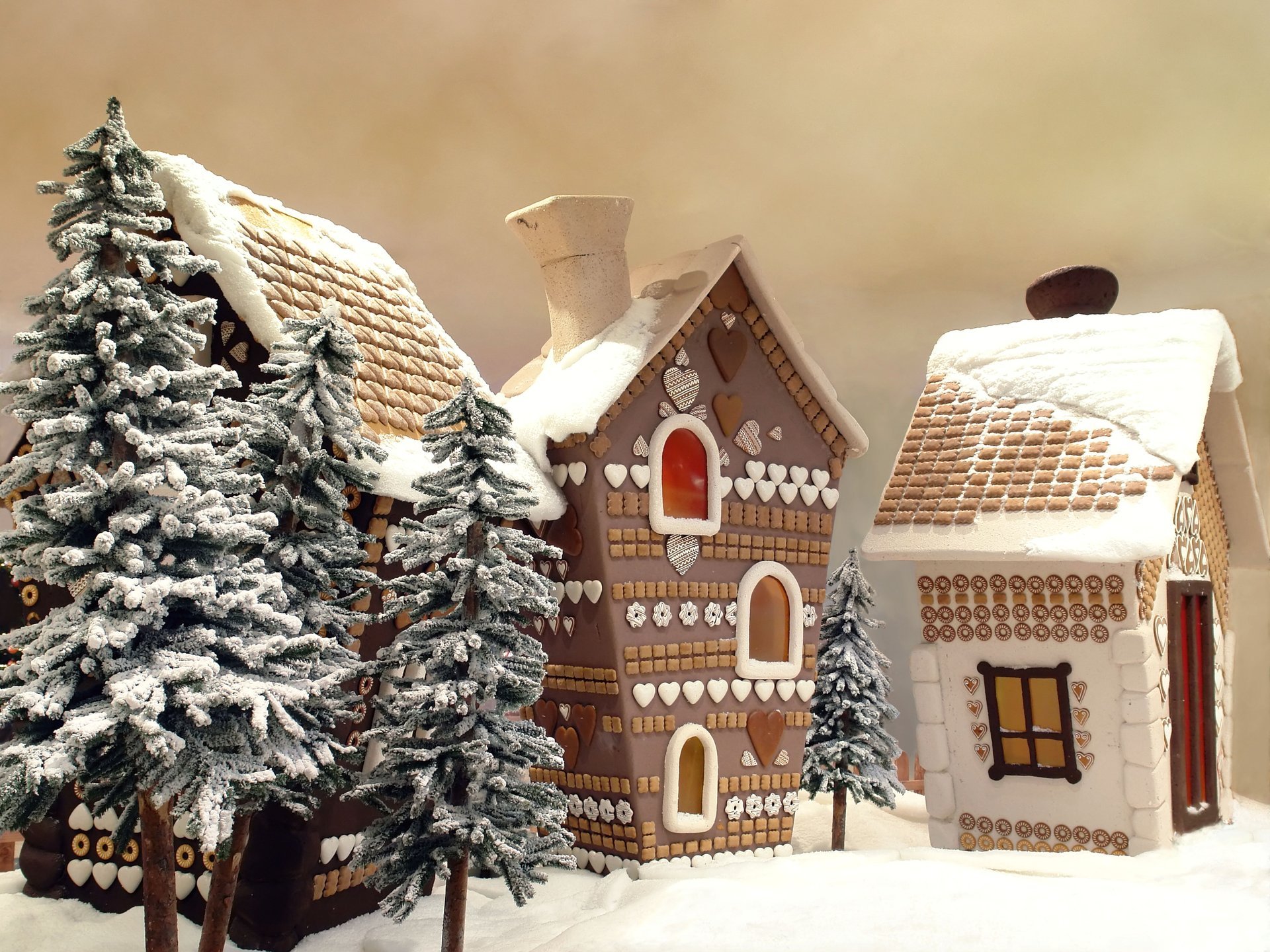 gingerbread cottages freddo cottage dicembre sera vacanze congelati casa tappeto erboso casa paesaggio glassa scene rurali stagione nevoso alberi dolci bianco inverno natale inverno capodanno casette villaggio dolci foresta alberi neve fiaba