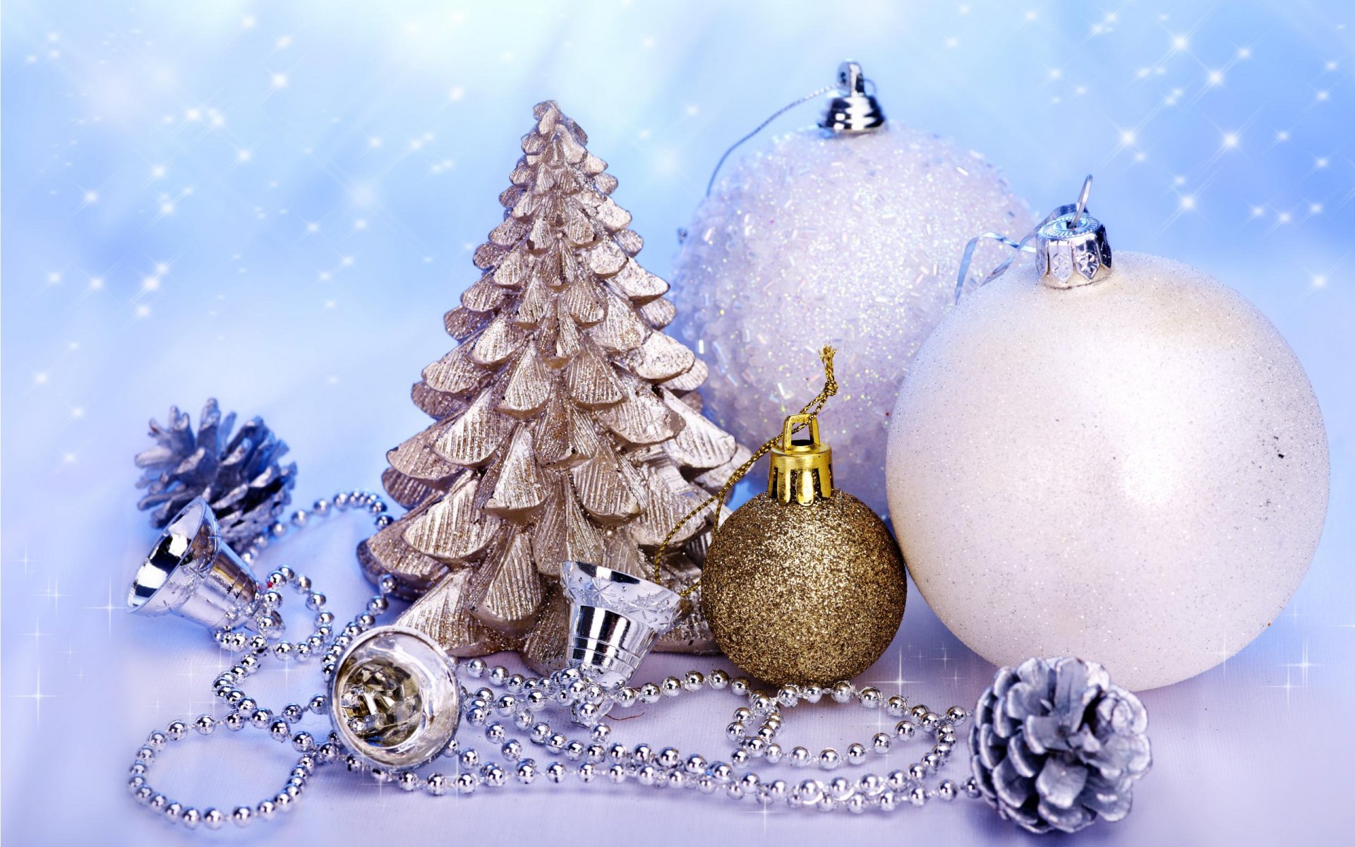 christmas tree white balls bells bump cone beads magic