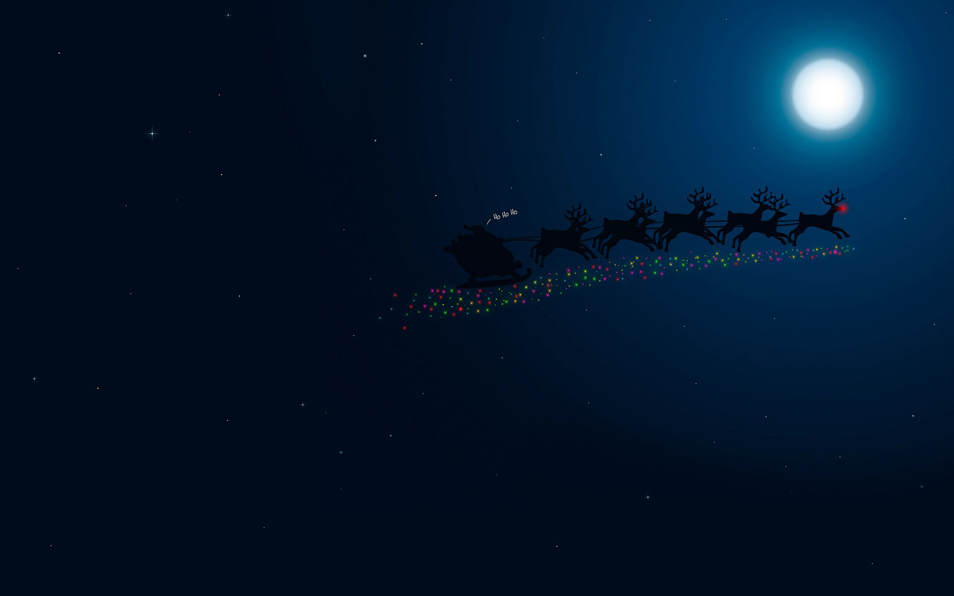 capodanno buon natale babbo natale renne slitta notte luna