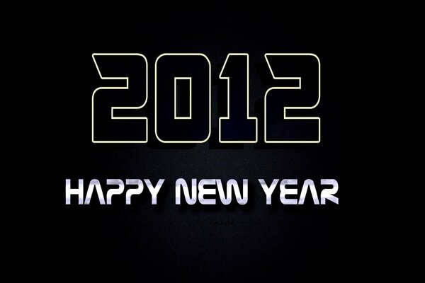 Frohes neues Jahr 2012 auf schwarzem Hintergrund