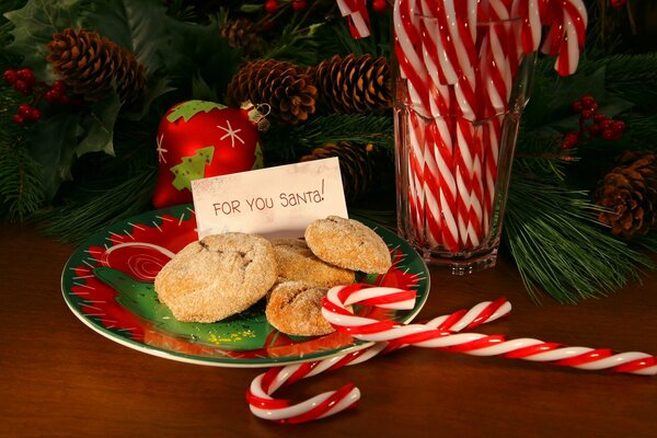 Galletas y piruletas para Santa Claus