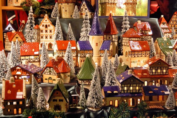 Winter Village in miniature