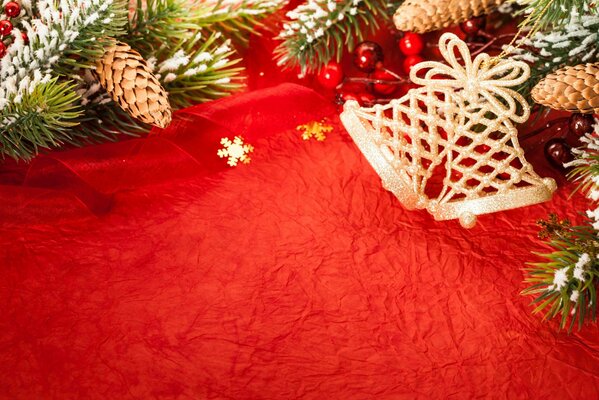 Christmas decorations with cones for the New Year