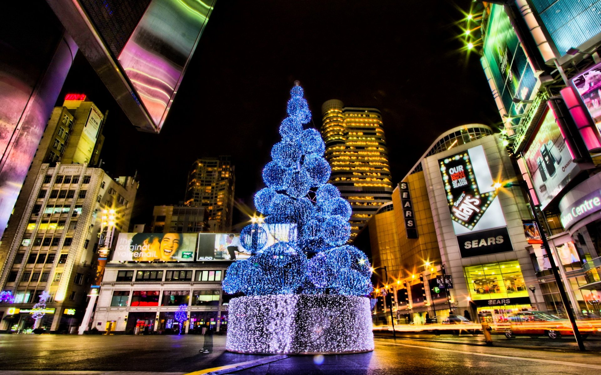 neujahr weihnachtsbaum stadt