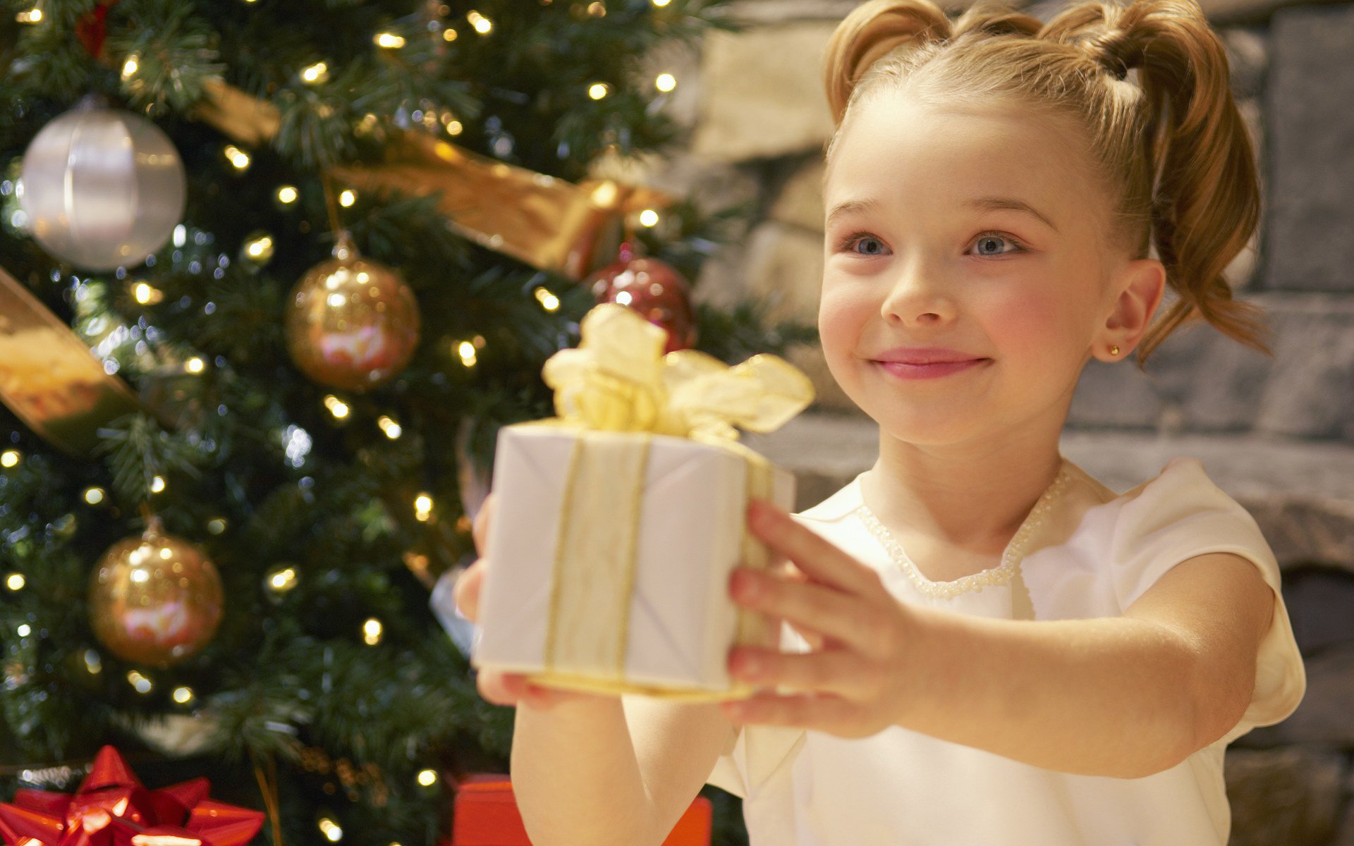 año nuevo vacaciones vacaciones regalo niña niña sonrisa