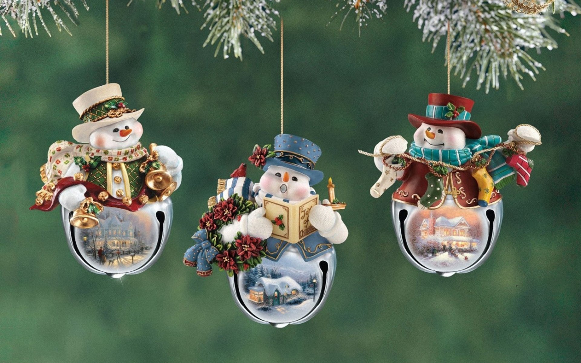 christmas decorations thomas kincaid figurines christmas snowmen with paintings kincaid snowmen