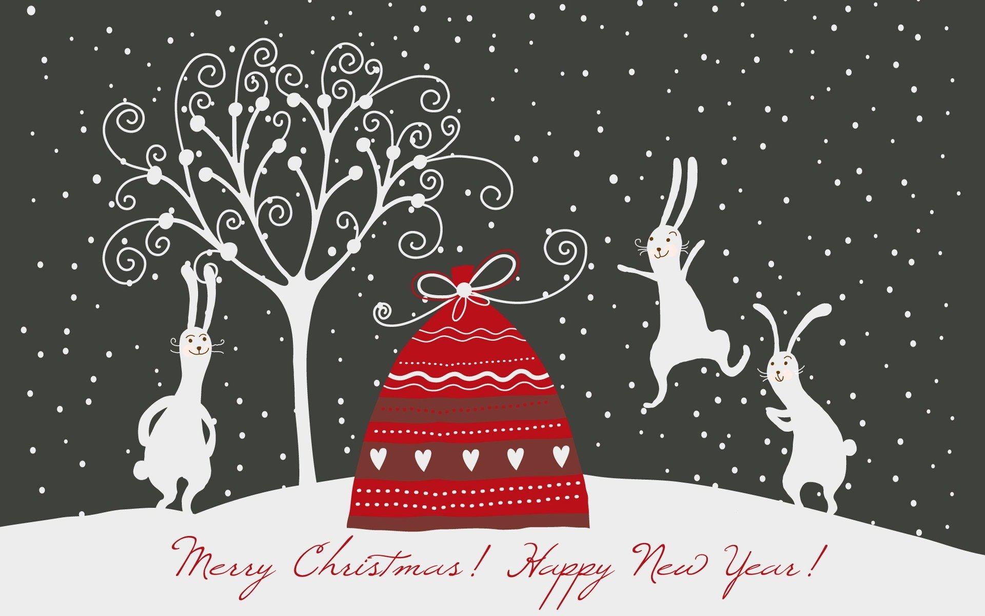 rabbits hares new year christmas gift bag