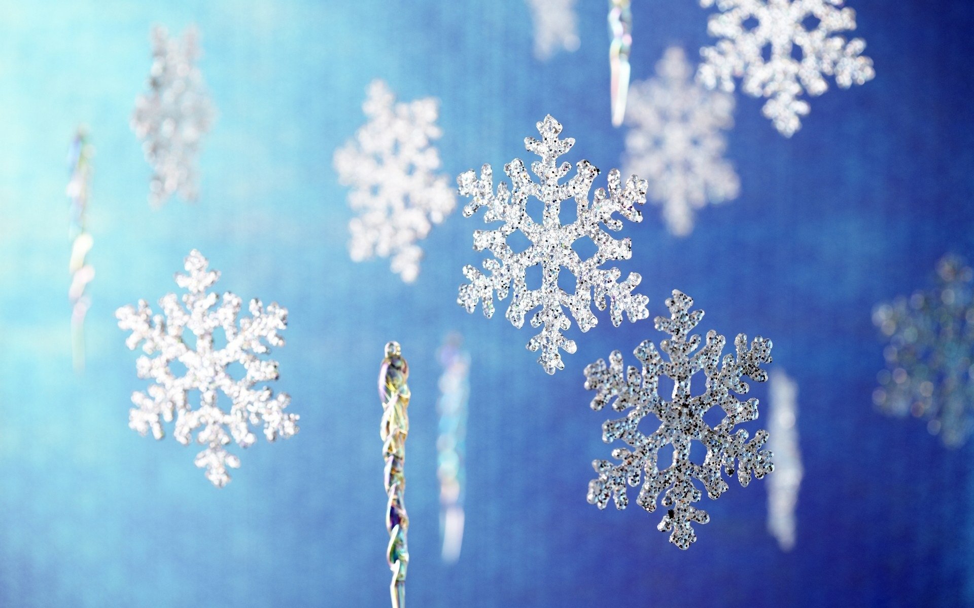 vacanza capodanno decorazione fiocchi di neve glitter luminosità umore blu sfondo immagine carta da parati