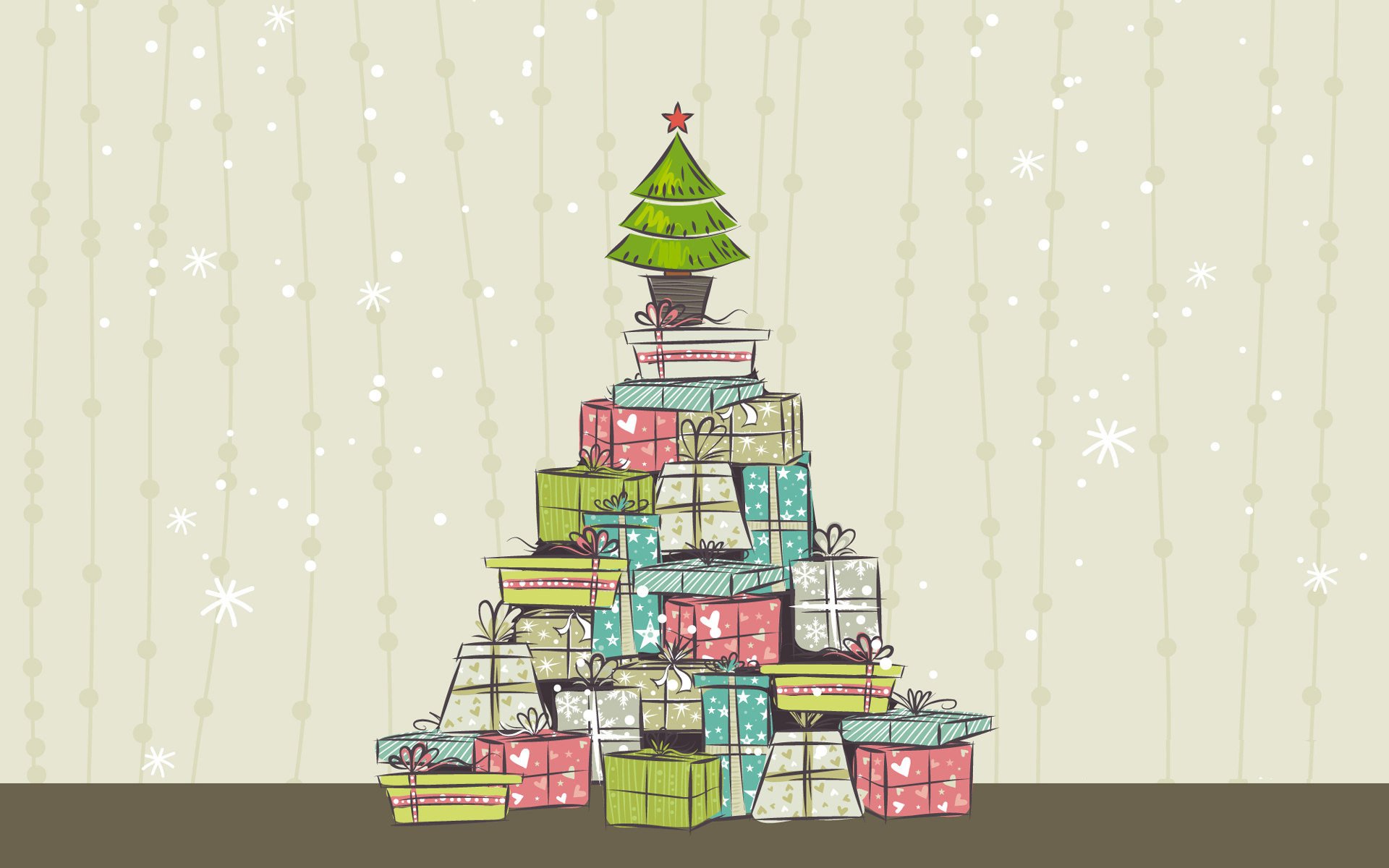 new year holiday wallpaper vector christmas christmas tree gifts christmas illustration