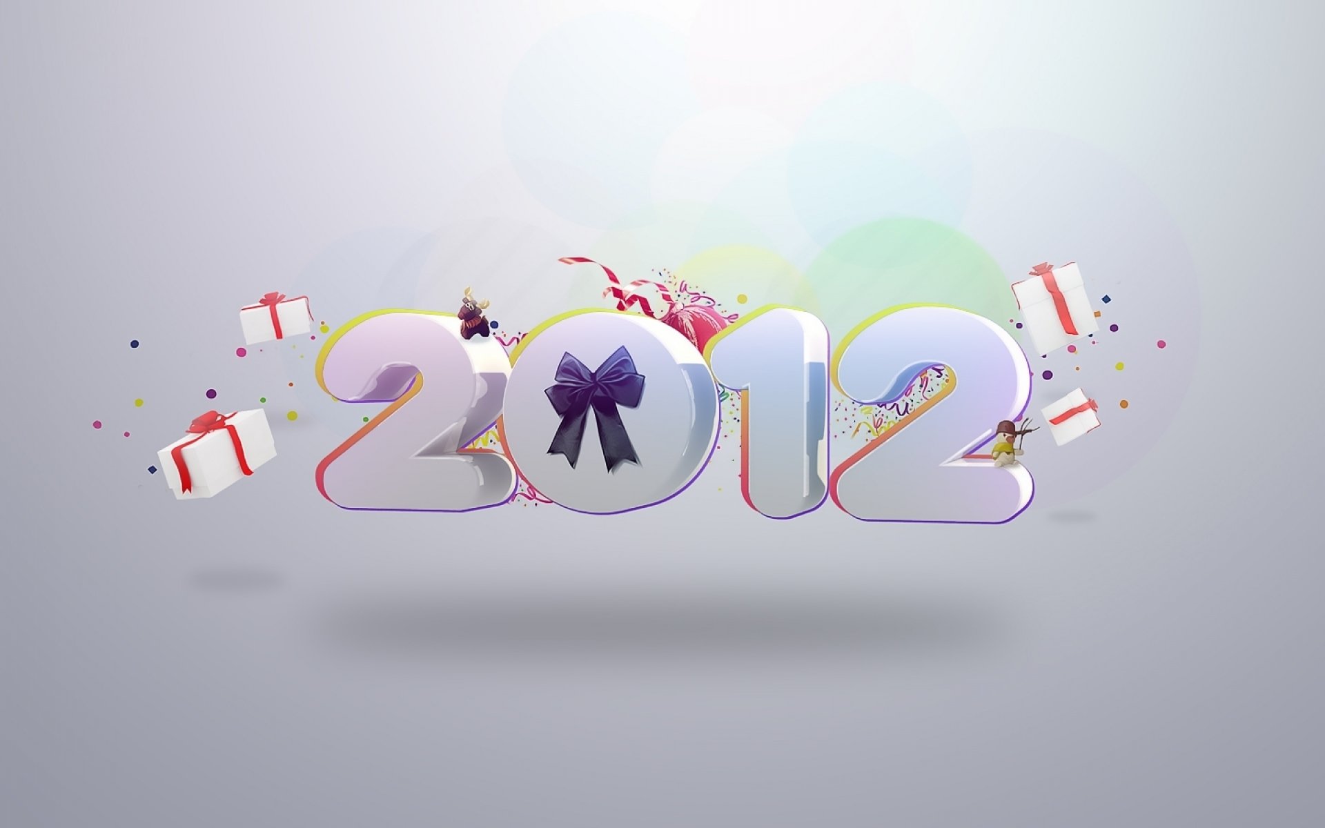 new year holiday happy new year 2012 gifts bow numbers background