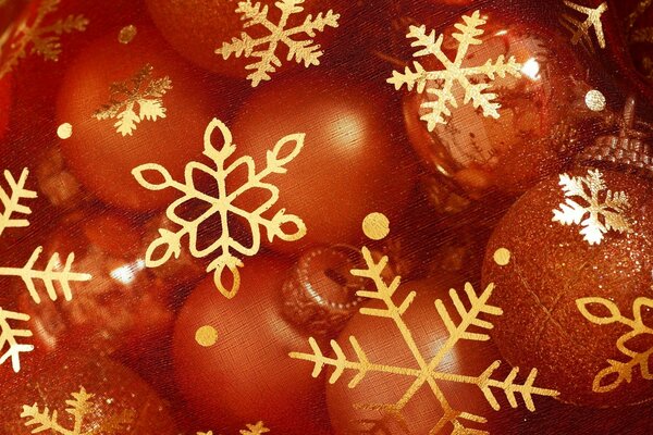 Flocons de neige du nouvel an. Boules sur l arbre de Noël