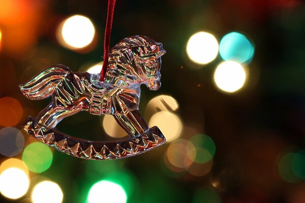 Glass Christmas Toy Horse