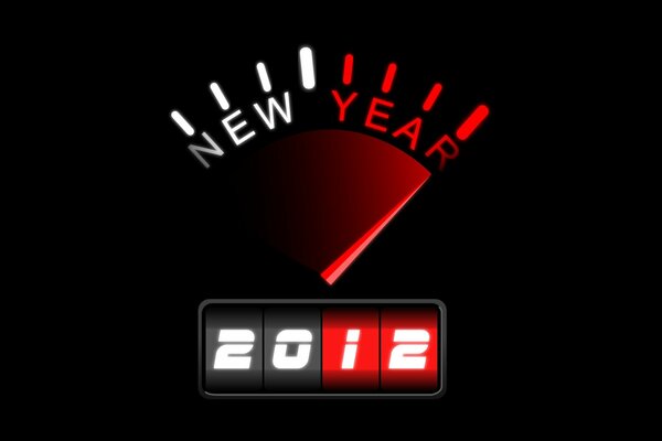 New Year s logo with the image of a speedometer