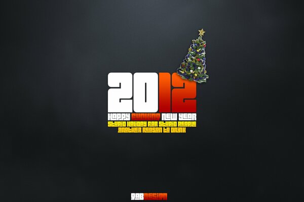 Новый год 2012 черный фон