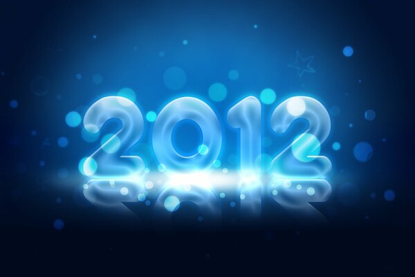 Año nuevo 2012 sobre fondo azul