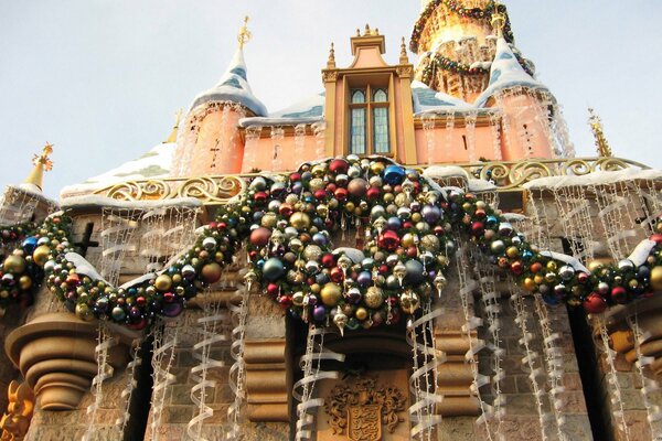 Castillo decorado para el año nuevo