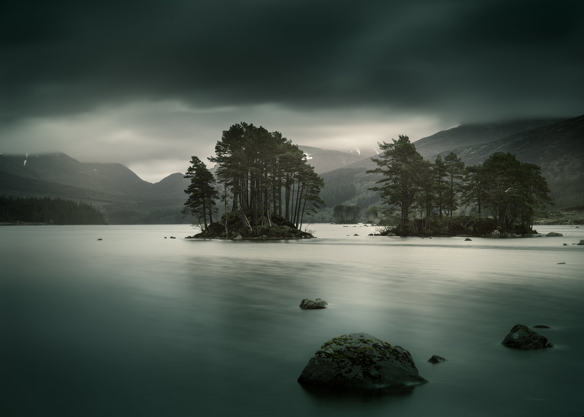 szkocja highland świeże jezioro loch shiel loch ossiana niebo woda gładkość