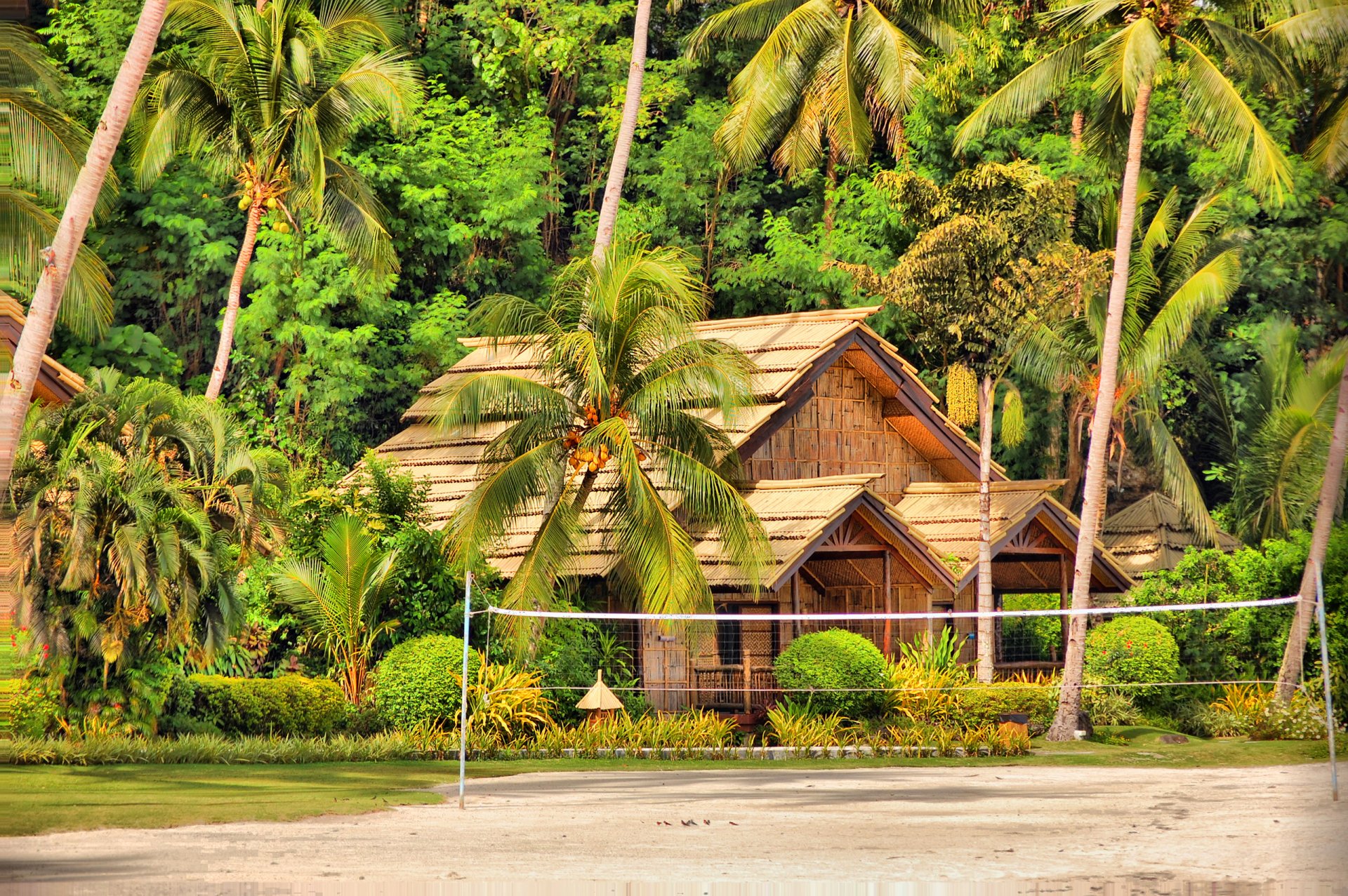 samal philippinen insel palmen haus hütte bungalow