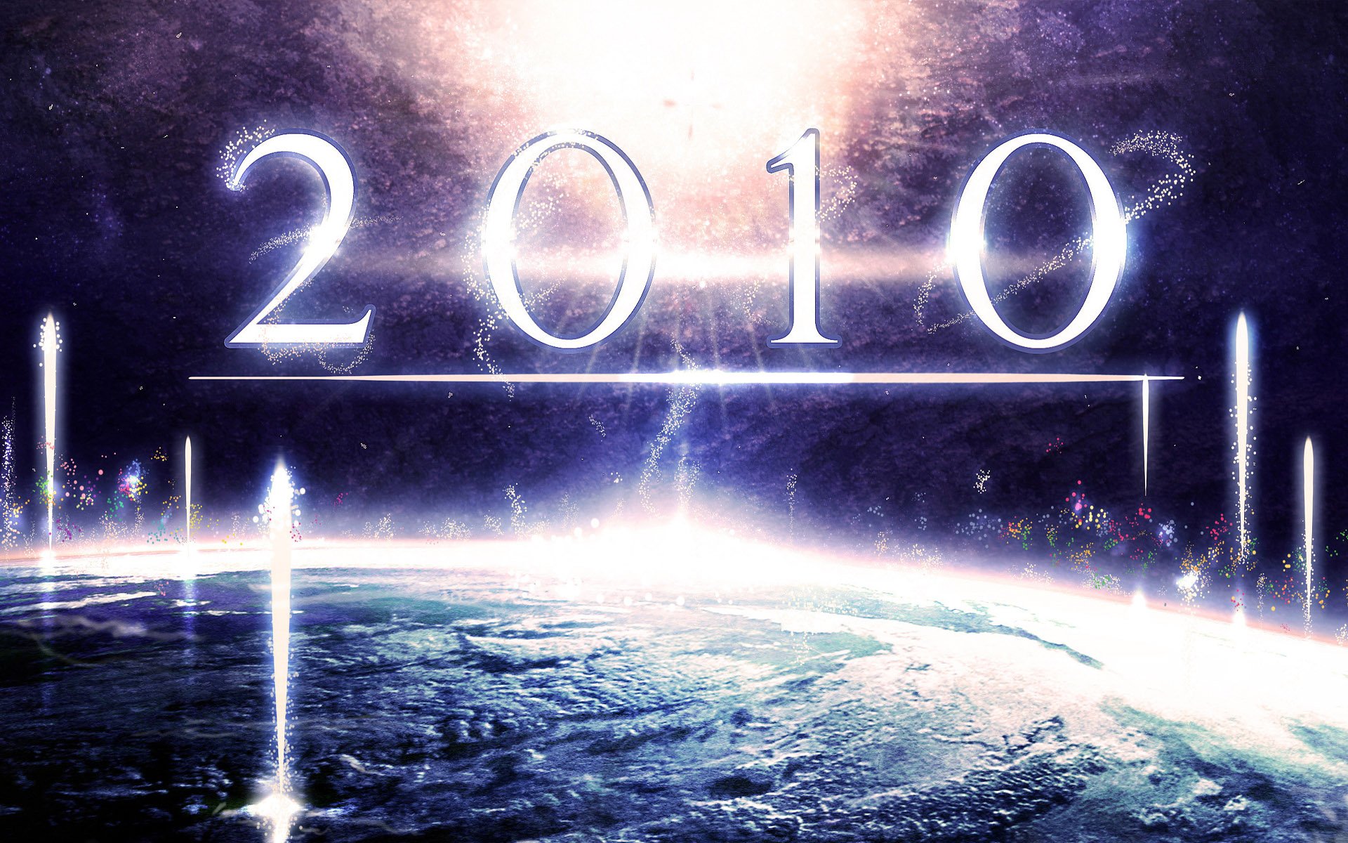 año nuevo 2010 universo saludo planeta