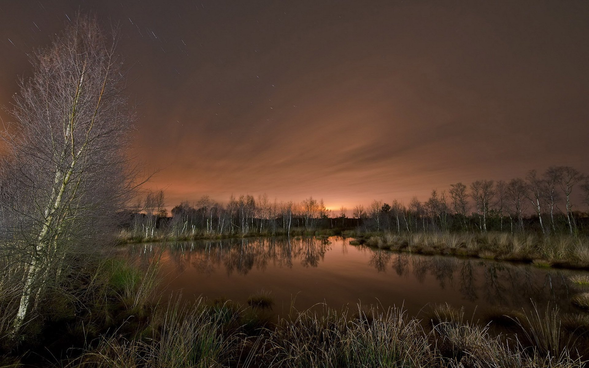 lago noche paisaje