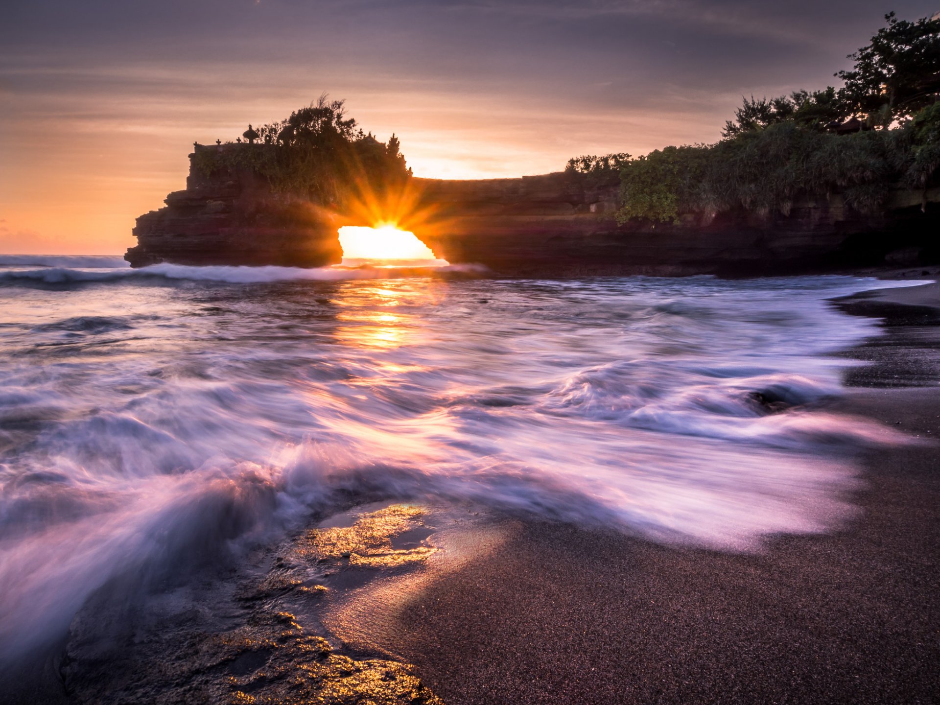 natura mare roccia arco spiaggia alba