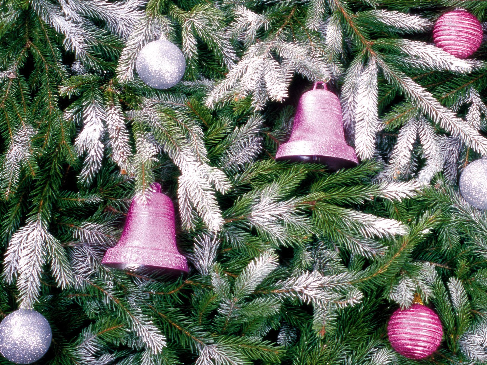 nouvel an neige arbre de noël cloches