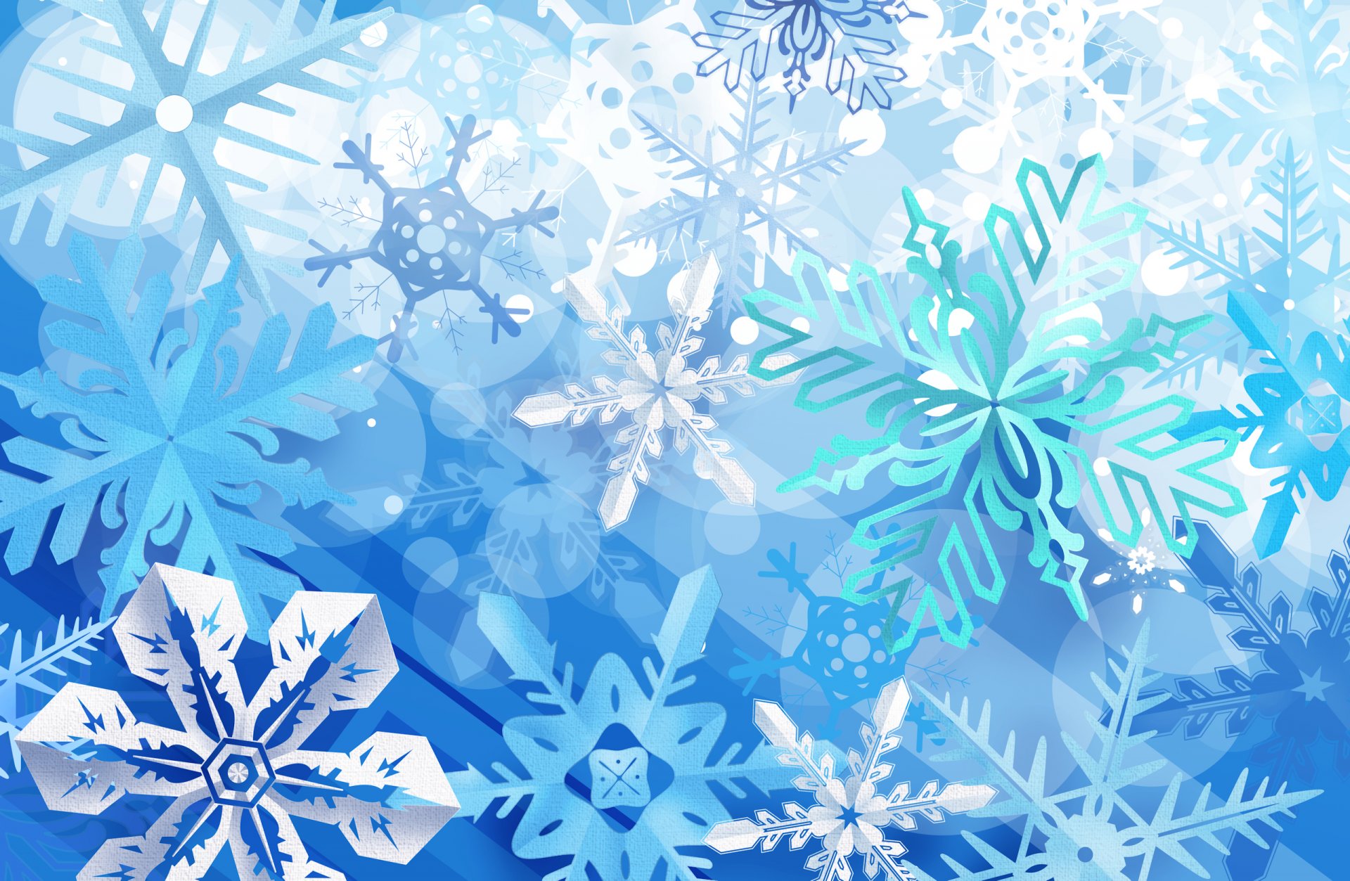 blue snowflakes winter