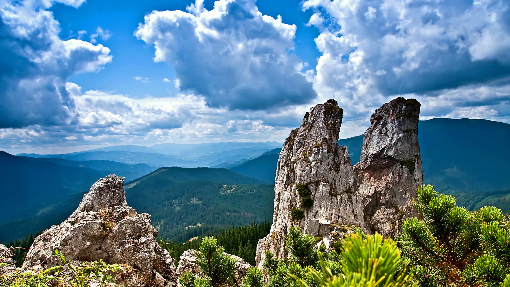 mountains sky clouds horizon