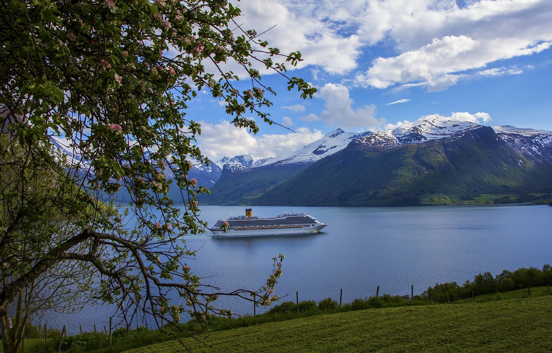 weden costa fortuna liner fjord mountain tree