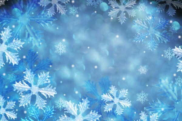 Blue pattern of small snowflakes