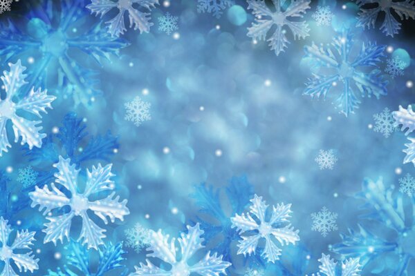 Patrón azul de pequeños copos de nieve